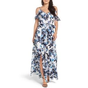 Eliza J - Cold Shoulder Floral Maxi Dress